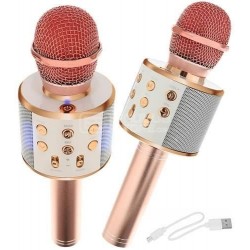 Microfone de karaoke sem fio Bluetooth Light pink