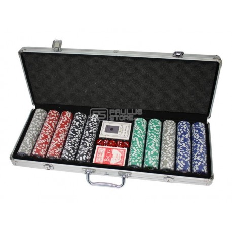 Conjunto de poker mala 500 fichas